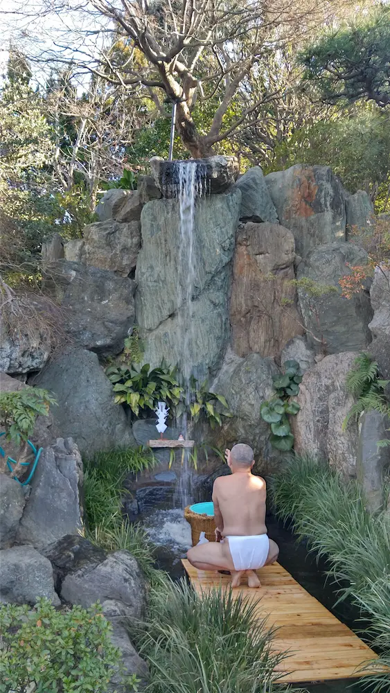 初参り祈願法要の水行